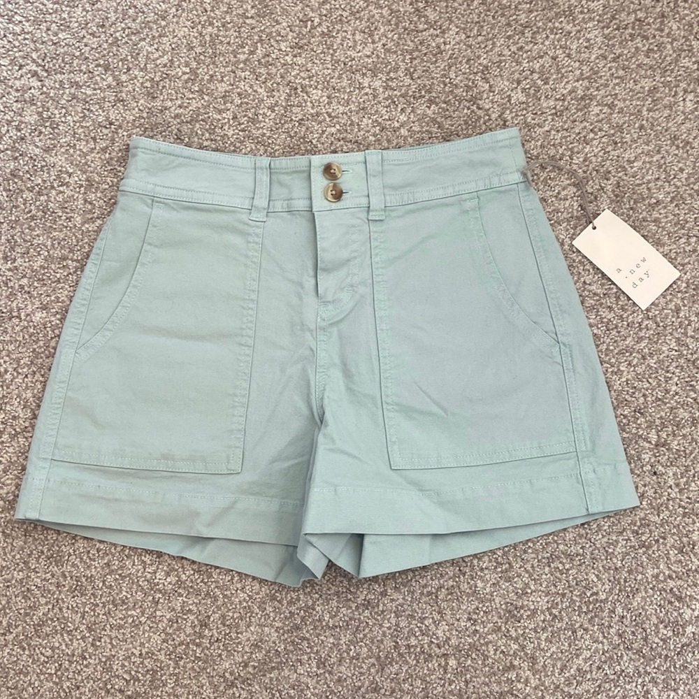 a new day high rise utility shorts - mint